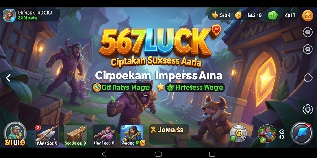 Tampilan gameplay 567LUCK dengan berbagai elemen bisnis.