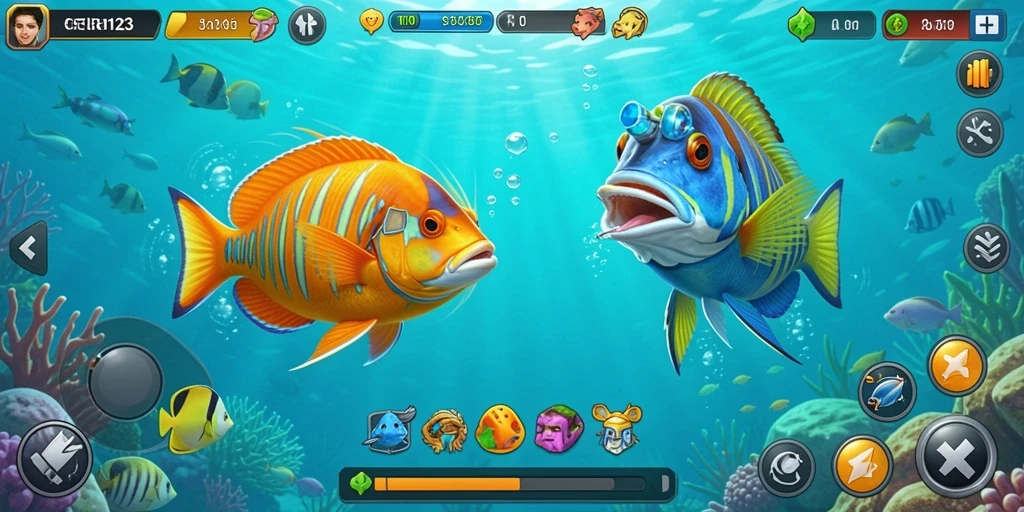 Tampilan gameplay CERI123 yang seru saat memburu ikan.