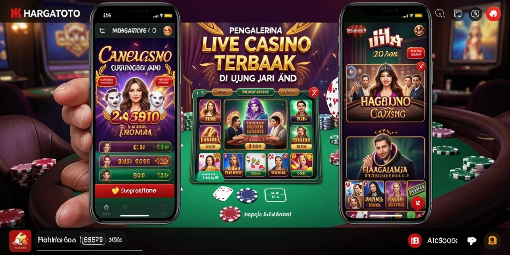 Tampilan live dealer HARGATOTO yang mendebarkan dalam gameplay kasino.