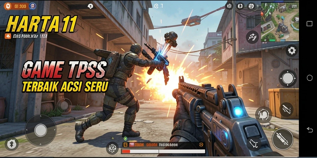 Tampilan utama HARTA11 menampilkan aksi pertempuran TPS yang mendebarkan.