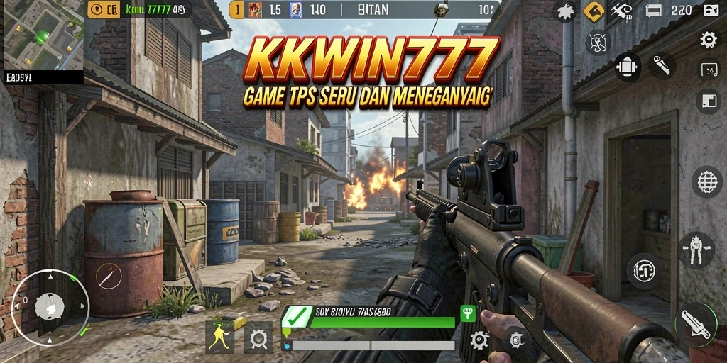 Tangkapan layar gameplay KKWIN777 menampilkan aksi TPS yang mendebarkan.