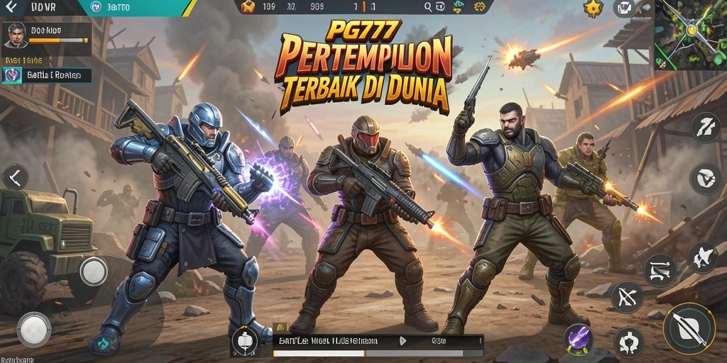 Screenshot gameplay PG777 menampilkan aksi pertempuran intens.