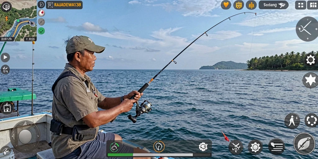 Tangkapan ikan besar dalam gameplay RAJADEWA138 yang menawan.