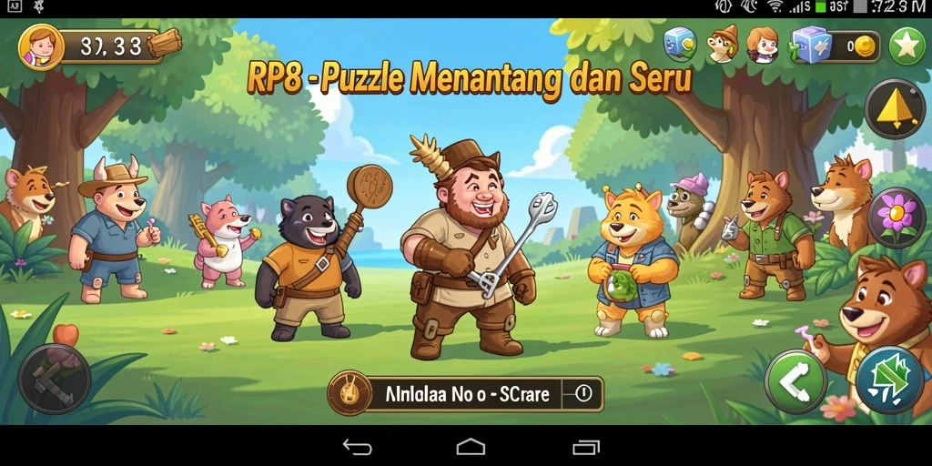 Screenshot utama RP8 menampilkan gameplay puzzle yang menantang dan menyenangkan.
