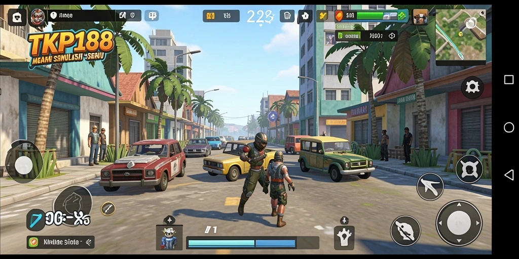 Tangkapan layar gameplay TKP188 menampilkan aksi seru dalam simulator.