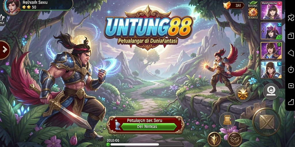 Tampilan gameplay seru <strong>UNTUNG88</strong> saat menjelajahi dunia fantasi yang menakjubkan.